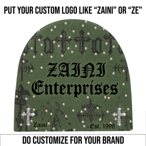 Gorro de Punto Acrílico ZAINI de 320 GSM, Color Negro, Bordado con Personajes, Cálido para Invierno, Suave, Elástico, Unisex para Adultos - Product Image 4