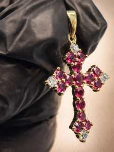 Colgante de Cruz con Diamante Moissanite VVS, Colgante Religioso, Amuletos de Plata 925, Joyería Cristiana, Regalos de Comunión - Product Image 4