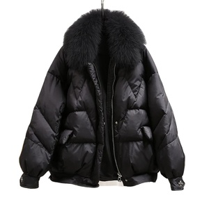 Winter Women's Jacket Down <b>Cotton</b> <b>Padded</b> Coats Solid Fur Collar Women's Puffer Jacket Outwear - Product Image 1