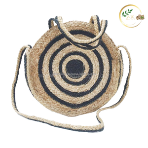 Sac bandoulière tendance en jute pour rangement, écologique, pour bijoux de voyage, avec sangle réglable pour usage quotidien - Product Image 2