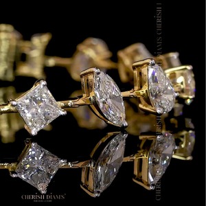 Bracelet en diamants de laboratoire de formes variées en or jaune 7,6 carats certifié IGI pureté VVS 10/14/18 carats Vente en gros Exportation - Product Image 2