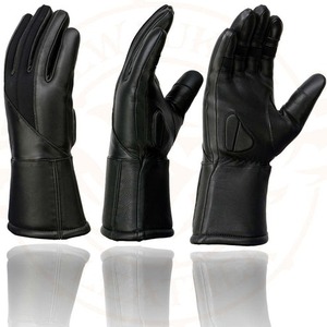 Classic Black Leather Cold Weather <b>Gloves</b> <b>Warm</b> Insulated Outdoor Riding <b>Gloves</b> for Winter Protection Custom Logo Available - Product Image 2