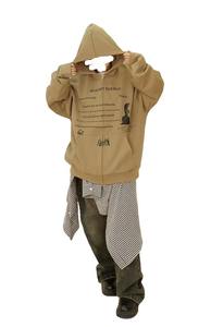 เสื้อฮู้ดครอปซิปแบบกำหนดเองสำหรับฤดูหนาว พร้อมลายปักเพ้นท์มือ ดีไซน์ฟอกสีแบบแอซิดวอช ผ้าฝ้าย 100% - Product Image 6