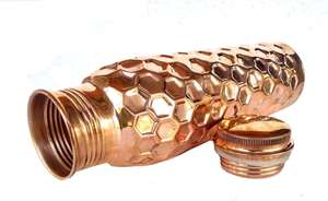 Elegant Honeycomb <b>Copper</b> Water <b>Bottle</b> Pure <b>Copper</b> <b>Drinking</b> <b>Bottle</b> Hammered Finish Leakproof Reusable Health <b>Bottle</b> - Product Image 5