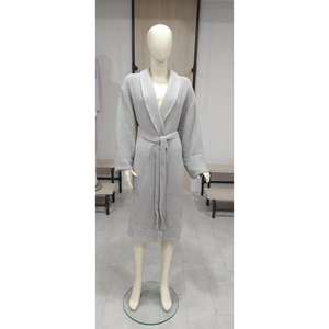 Albornoz de lujo de felpa para mujer y hombre, de algodón suave, color personalizado de fábrica, albornoz a rayas para adultos, para hotel. - Product Image 6