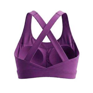 Sujetador deportivo morado para mujer con espalda cruzada, top de yoga, top de entrenamiento, soporte para fitness, gimnasio, ropa deportiva elástica, sujetador deportivo corto atlético - Product Image 6