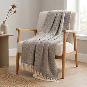 Plaid décoratif en coton tissé Chevron vert menthe de qualité supérieure pour canapé, textile de maison moderne B2B - Product Image 3