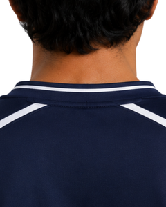 Camiseta Deportiva de Manga Corta para Hombre, Color Azul Marino y Blanco, de Secado Rápido, Transpirable, Personalizada, para Gimnasio, Entrenamiento y Ejercicio - Product Image 3