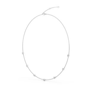 Collar de Cadena con Bisel de Diamantes Cultivados en Laboratorio, Ovalados, en Oro Rosa de 9K, 1.12 CTW, para Mujer - Product Image 5
