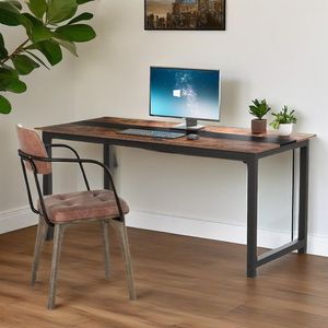 Scrivania per Computer in Legno Regolabile e Resistente con Spazio di Archiviazione per Soggiorno o Camera da Letto - Product Image 1