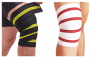 Wholesale Durable Comfortable Adjustable Cotton & Polyester Gym <b>Knee</b> Wrap for Weight Lifting with Customized Logo and Color - Product Image 2
