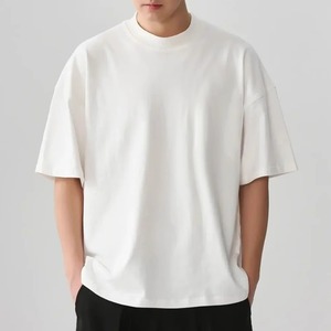 เสื้อยืดคอกลมโอเวอร์ไซส์ผ้าคอตตอนหนา แขนสั้น ทรงหลวม สไตล์สตรีทแวร์ สำหรับผู้ชาย สั่งทำได้ มีสินค้าจำนวนมาก รับผลิตแบรนด์ส่วนตัว - Product Image 1