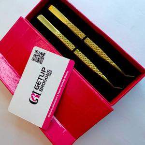 แหนบดัดขนตาเคลือบทอง GETUP BROSONS ปลายแหลม บรรจุกล่อง พร้อมโลโก้สั่งทำ - Product Image 3