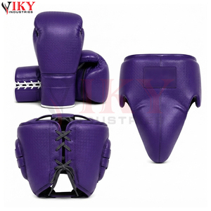 Servicio OEM ODM, Marca Privada, Conjuntos de Equipo de Boxeo de Color Morado Sólido con Diseño Texturizado, Estilo Rib Blanco, Buena Calidad, Nueva Llegada - Product Image 2