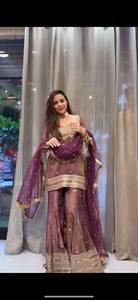 Traje Tradicional Salwar Kameez de 3 Piezas, Bordado con Encaje y Estampado Patola, para Mujer, Ideal para Bodas, Graduaciones, Diwali, Secado Rápido - Product Image 2