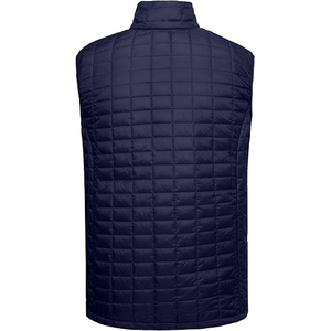 Puffer Vest <b>Men</b> <b>Navy</b> Blue Eco-Friendly Heated Winter Solid Insulated <b>Gilet</b> Turtleneck Zipper Closure Casual Outdoor - Product Image 2