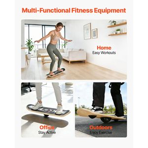 Planche d'équilibre en bois de qualité supérieure, base réglable sur 3 niveaux, entraîneur d'équilibre pour adultes, équipement antidérapant - Product Image 6