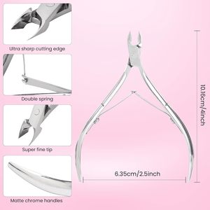 Stainless Steel Professional Cuticle Nipper with PP Plastic Grip Toenail <b>Nail</b> <b>Tool</b> for Feet and Baby Care - Product Image 6