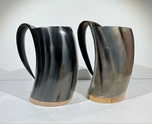 Mug en corne naturelle de haute qualité, poli à la main, sculpté à la main, style viking, couleur naturelle, FAIZA CRAFT, pour boire du vin ou de la bière, personnalisable - Product Image 6