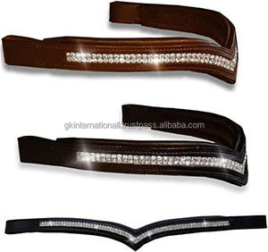 Bande de front en cuir cristal Livré avec des cristaux de haute qualité et disponible dans toutes les tailles - Product Image 2