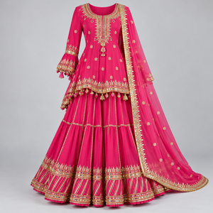 Robe Mehndi personnalisée pour femmes avec couleurs personnalisées, travail décoratif et finition haut de gamme pour les marques de mode - Product Image 5