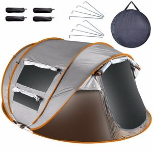 Tenda da Campeggio Automatica Pop-Up per 5-8 Persone, Impermeabile, Montaggio Istantaneo, Materiale PVC, Strato Singolo, 4 Finestre con Zanzariera, Borsa per il Trasporto - Product Image 6