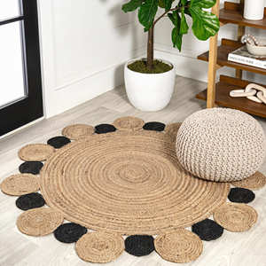 Alfombra Redonda de Yute de 120 cm, Premium, Duradera, Ecológica, Antideslizante, con Borde Trenzado Decorativo para Hogares Modernos - Product Image 6