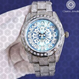 Charm_Jewells Luxury Stainless Steel <b>Watch</b> Round Case 42mm Analog Quartz <b>Diamond</b> Bezel Unisex Fashion - Product Image 2