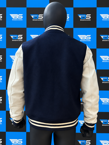 Veste universitaire pour homme, manches crème, style preppy, fermeture boutonnée, logo sur la manche gauche, vêtements d'automne, vestes Lettermen - Product Image 2