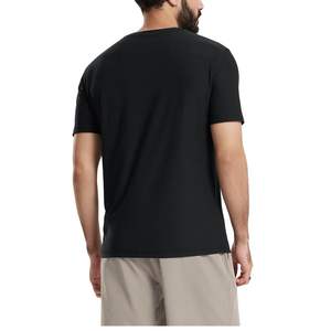 Camiseta Personalizada para Hombre, Cuello Redondo, Manga Corta, Algodón Negro Liso, Estilo Casual, Transpirable, Suave, para Verano, Gimnasio, Fitness - Product Image 2