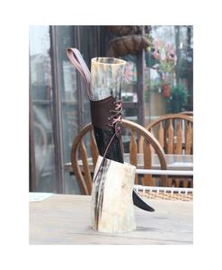 Cuerno para beber grabado a mano auténtico vikingo 100% seguro para alimentos con acabado pulido de brillo Natural bolsa de regalo única grande - Product Image 2