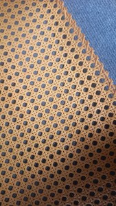 Rattan Cane Webbing | HEX <b>Circle</b> <b>LIGHT</b> YELLOW plastic using rattan strips for seating repair furniture panels and decor Vietnam - Product Image 2