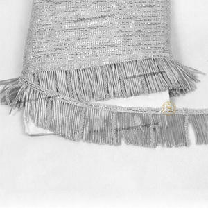 Frange en fil métallique de haute qualité, personnalisable, écologique, tissée, pour la décoration textile de maison et de vêtements, vente en gros OEM - Product Image 2