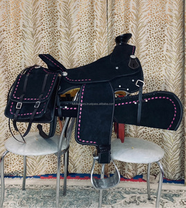Sillín de caballo de cuero occidental auténtico con cuero de gamuza ajustable Sillín de asiento caliente Western Roping Ranch - Product Image 6
