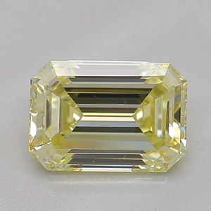 0.89 Ct Light Yellow Emerald Cut Loose Diamond VS1 Clarity Excellent Cut Certified Diamond for Fine Jewelry & Engagement Rings - Product Image 1