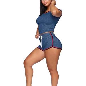 ชุดเซ็ตเสื้อครอปท็อปผ้าแคนวาสวินเทจสองชิ้นสำหรับผู้หญิง ซัมเมอร์ 2026 สไตล์ไฮสตรีท ขายส่งชุดเซ็ตผู้หญิง - Product Image 2