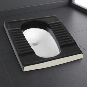 Stylish Artistic Black & White Double Color <b>Ceramic</b> Orissa Squatting <b>Pan</b> Designer Bathroom WC Sanitary Ware India - Product Image 4