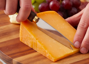 <b>Cheese</b> <b>Knife</b> <b>Set</b> of 4 Stainless Steel Blades Wood Handles With Brass Ends Durable <b>Cheese</b> Tools For Serving Use And Hotel Use - Product Image 5
