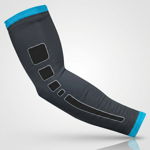Blue Cycling <b>Arm</b> <b>Sleeve</b> With Red Geometric Print Anti-Uv Protection Unisex Adult Size - Product Image 4
