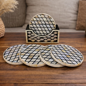 Unique Design Round Coaster Handmade Drink Holder <b>Table</b> <b>Protector</b> Elegant Dining Decor Kitchen Accessory Available For Sale - Product Image 5