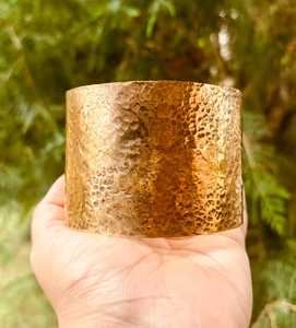 Handcrafted Wide Hammered <b>Copper</b> Cuff Bracelet Statement Open <b>Bangle</b> Artisan Jewelry Rustic Elegant Gift For Women - Product Image 3