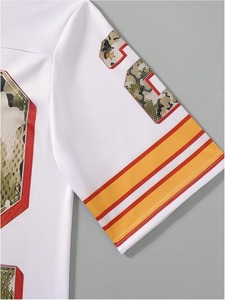 White Camo Number 22 Mesh T-Shirt Short Sleeve Crew Neck Unisex Breathable Casual Sport Style All Seasons Wear - Product Image 2