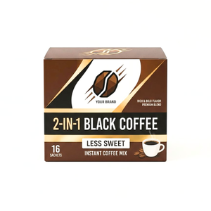 กาแฟดำสำเร็จรูป 2 in 1 รสหวานน้อย แบบซอง สำหรับใช้ที่บ้านและที่ทำงาน - Product Image 2