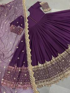 Nuevo Conjunto de Pantalón y Dupatta de Georgette de Zorro Puro para Fiesta de Diwali, Diseño Exclusivo, Sin Arrugas y Reversible - Product Image 3