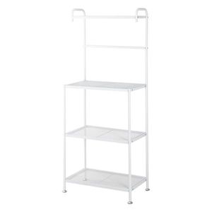 HODELY Scaffale da Cucina in Ferro Battuto Bianco a 4 Ripiani con Griglia Metallica - Product Image 2