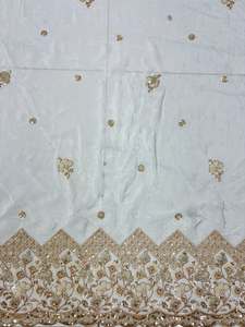 Tissu en crêpe de soie pur de qualité supérieure, élégant, avec broderie perlée à la main, pour vêtements de soirée et collection de mariée, à bon prix. - Product Image 1