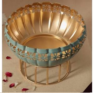 Bol en métal profond de qualité supérieure pour la décoration de table, le rangement des fruits et légumes, design artisanal, finition antique, bol de service pour fruits - Product Image 3