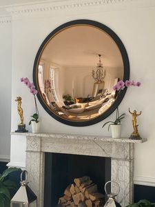 Miroir convexe en verre rose doré moderne - Product Image 1