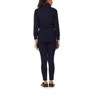 Custom Waffle Knit Sets <b>Women</b> <b>Thermal</b> Zipper Tracksuit Jacket And Flared Pants Tracksuit <b>Womens</b> 2 Piece Sets - Product Image 3