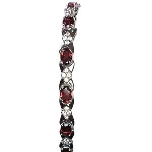 Sterling 925 Silver <b>Bracelet</b> Natural Garnet Gemstones AAA Quality Luster Unique Beautiful Design for Any for Parties Gifts - Product Image 1